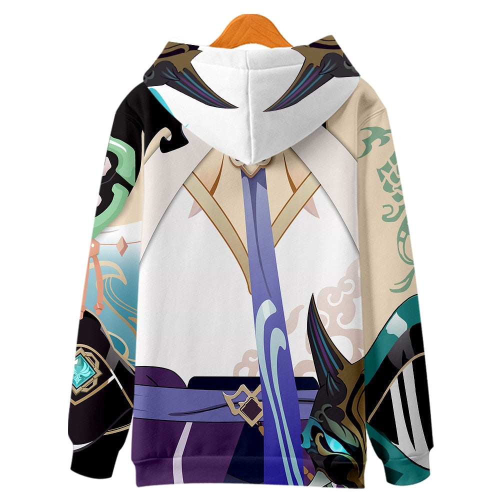 Harajuku Anime Jeu Genshin Impact Sweat à Capuche Xiao Sweat à Manches Longues Genshin Impact à