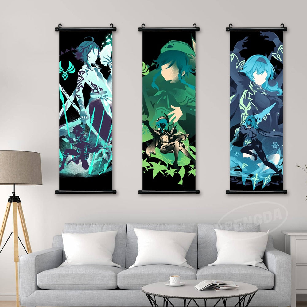 Genshin Minimalist Wall Scrolls – Teyvat Factory